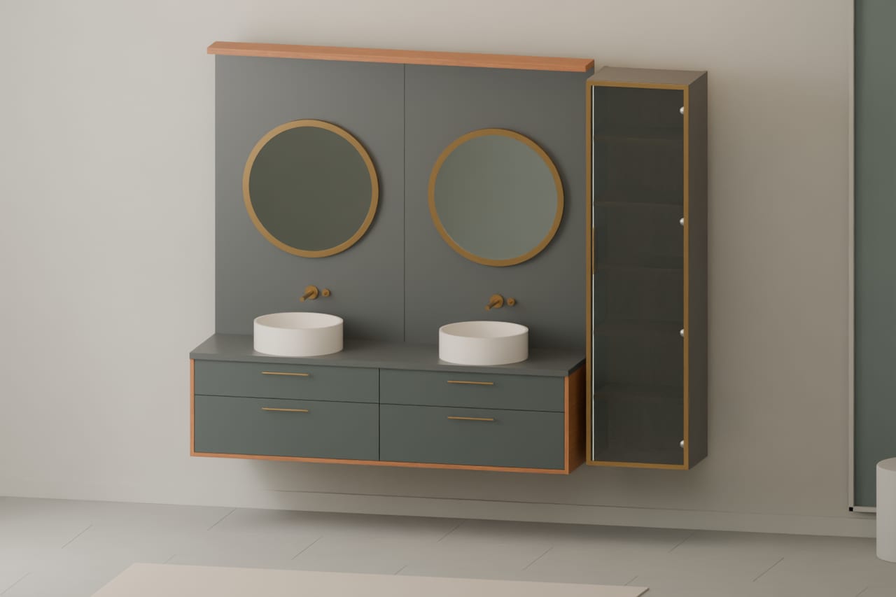 Nocturne Stone · çift lavabo · genel görünüş