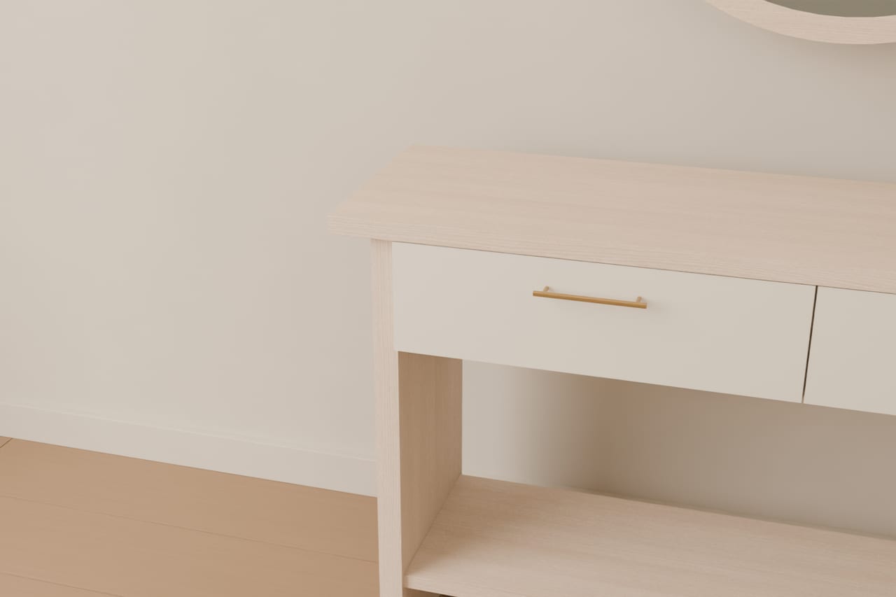Natura Konsol · dresuar · Meşe ayak, çekmece ve tabla birleşimi