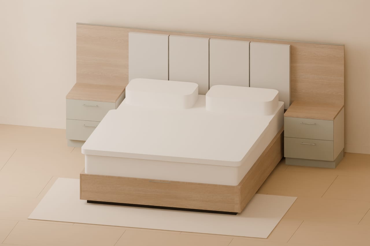 Linea Frame · kalkar bazalı yatak odası · genel görünüş