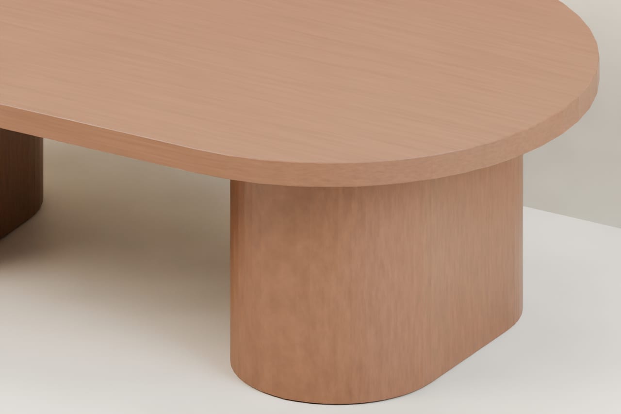 Ada Orta Sehpa · Oval tabla ve kütle ayak